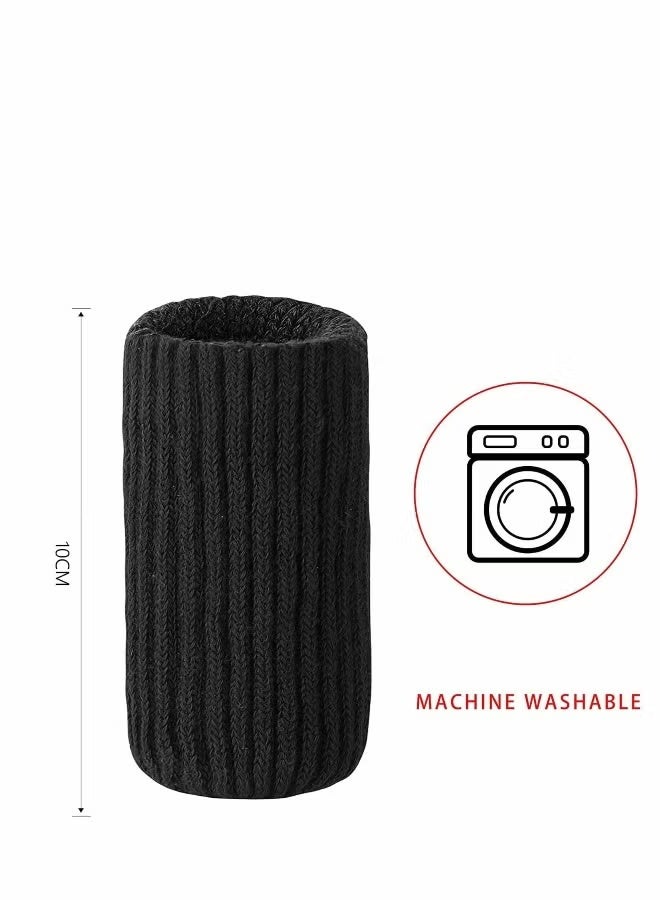 32 قميصًا لساق الكرسي للكمبيوتر، حماية الأرضية لتجنب الخدوش، مجموعة وسادات الأثاث عالية المطاط لنقل الأثاث بسهولة وتقليل الضوضاء، قميص حماية الأرضية من القماش الصوفي شبه الصامت، أسود - Image 5